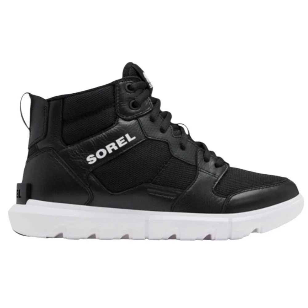 Sorel Explorer II Sneaker Mid WP Boots Womens 9.5 Black Waterproof Insulated NEW